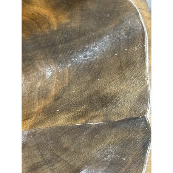 Vintage MCM Leaf Shaped Large Wood Bowl Serving Fruit Home Decor - Picture 8 of 11